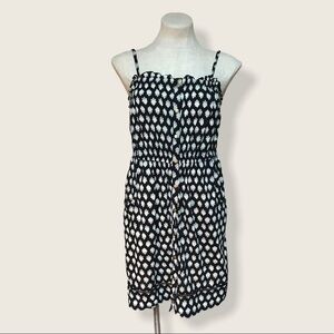 Anthropologie Lilka Moroccan Print Sheath Sun Dress Black White Small Casual